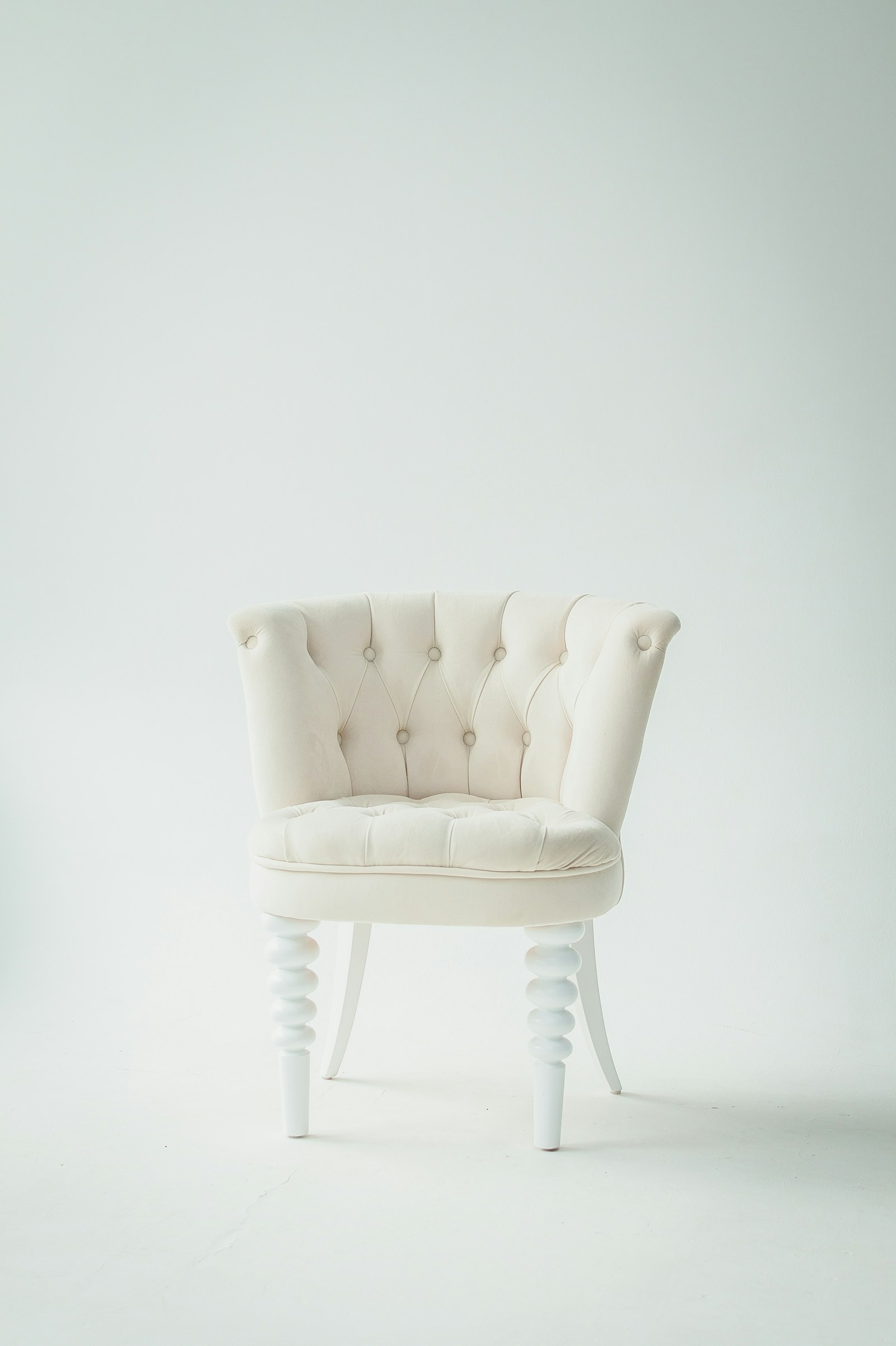 Cream upholstered accent chair